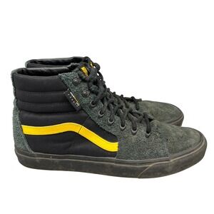 Vans Sk8 Hi Cordura Black Yellow Suede Canvas High Top Skate Shoes 12 Mens